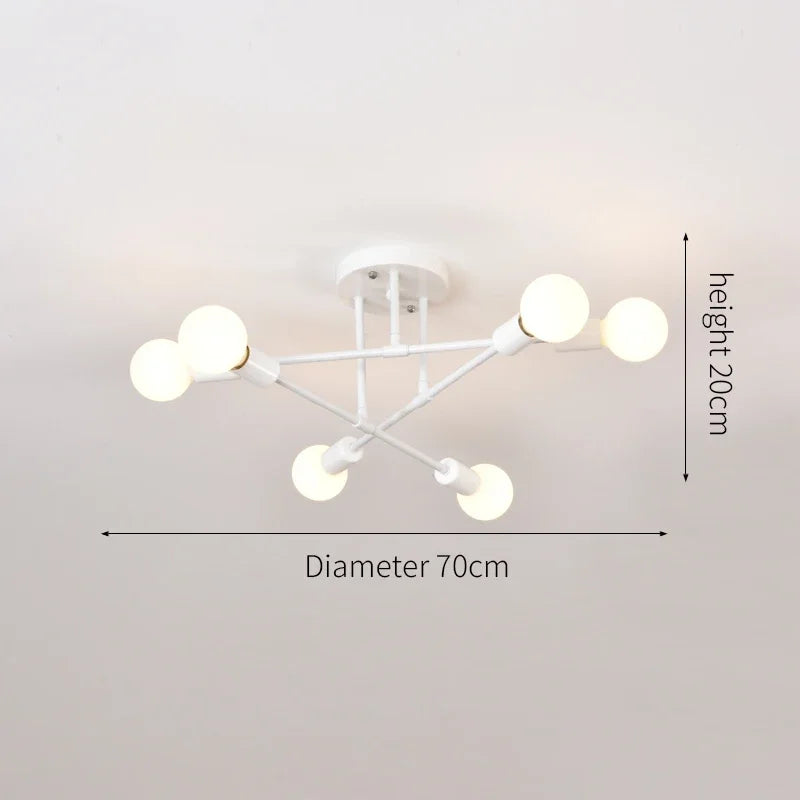 6-pack White Ceiling LED Ceiling Light, Modern Living Room