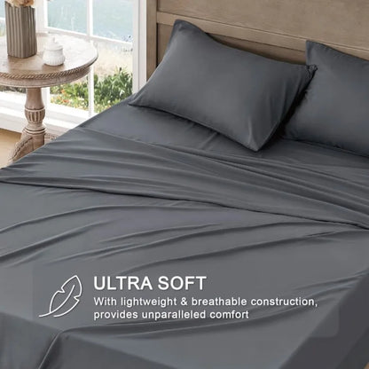 Queen Sheet Set Ultra Soft Sheets with Deep Pockets for Cooling and Breathable