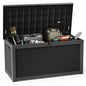 320 Gallon Deck Box, Outdoor Large Waterproof Resin Storage Box W/ Lockable Lid