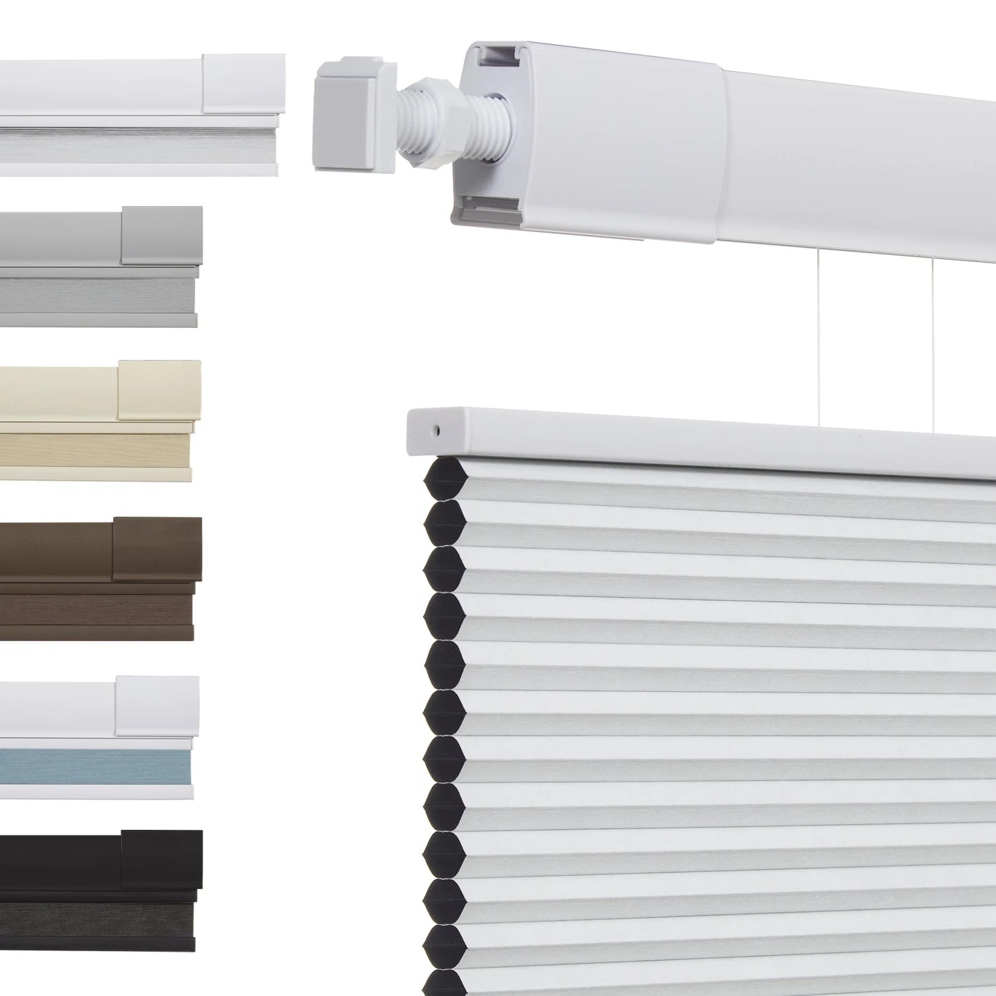 No Tools No Drill Top-Down Bottom Up Honeycomb Blinds for Windows, 1" Cell Fabric Cordless