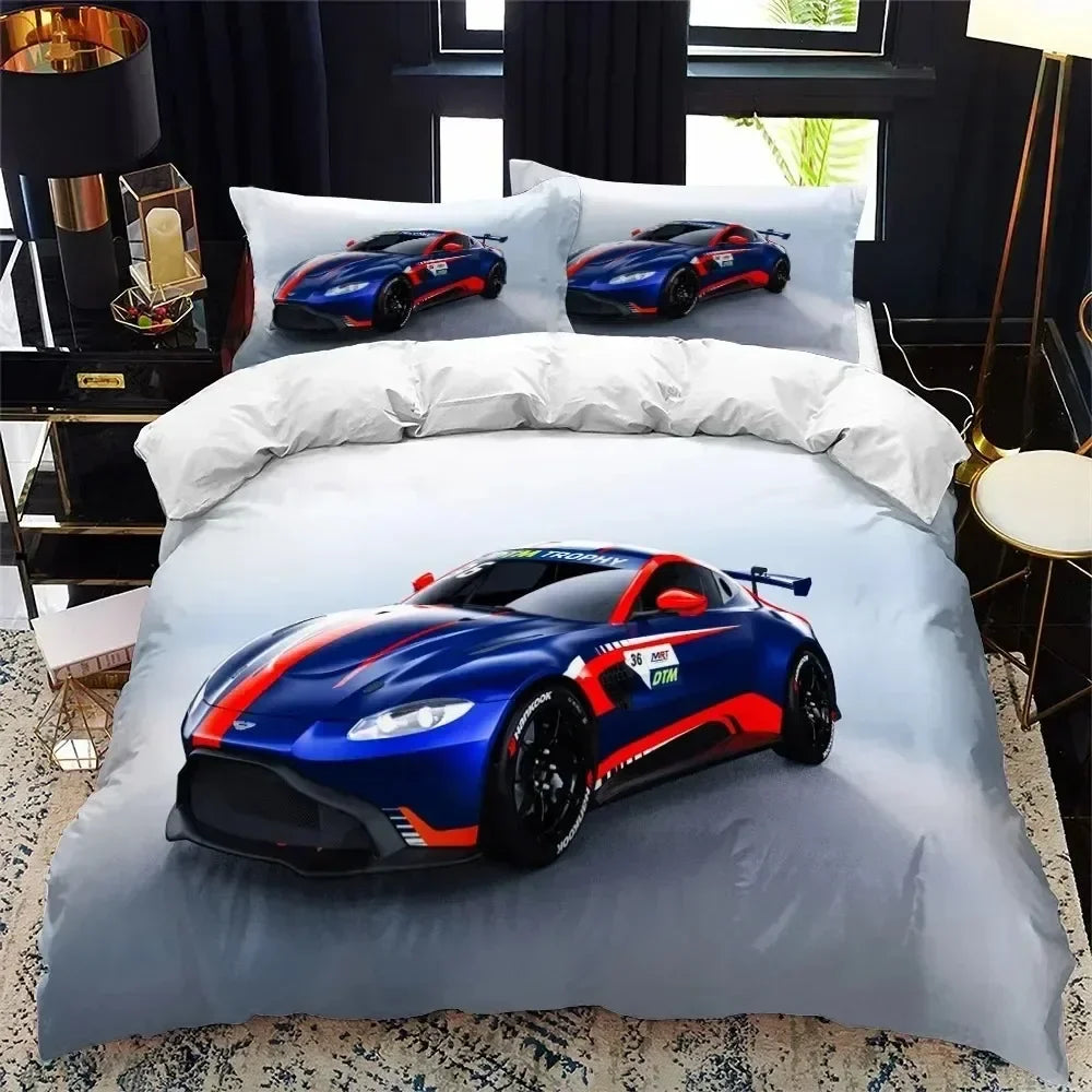 Luxury New 3D Print Sports Car Supercar Bedding Set