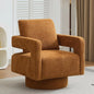 Upholstered Swivel Accent Chair Set of 2 Linen Open Back