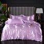 3-Pieces Silky Satin Duvet Cover Set Queen Size Soft Smooth Durable Comforter
