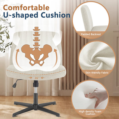 JHK Cross Legged Office Living Room Rocking Gaming Chair Adjustable Swivel