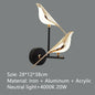 Modern LED Gold Magpie Bird Ceiling Chandelier