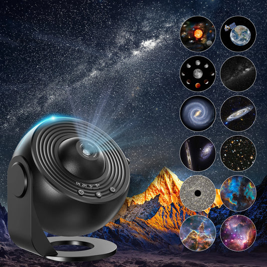 1 Galaxy Ultra Star Projector HD Image Area LED Night Light, 13 Film Discs,360° Rotate 1/2h Timer