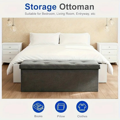[Multi-Purpose Ottoman Bench] W/Folding Storage