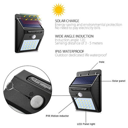 30 LED Solar Light PIR Motion Sensor Wall Light Outdoor Solar Lamp Waterproof