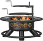 47 Inch Outdoor Fire Pit with 2 Grills, Extra Large BBQ Firepits for Outside,