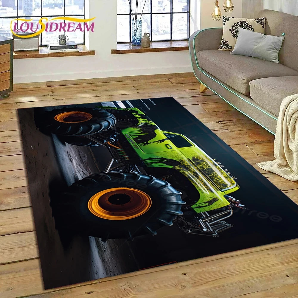 Monster Truck Monster Jam Cartoon Rug Carpet