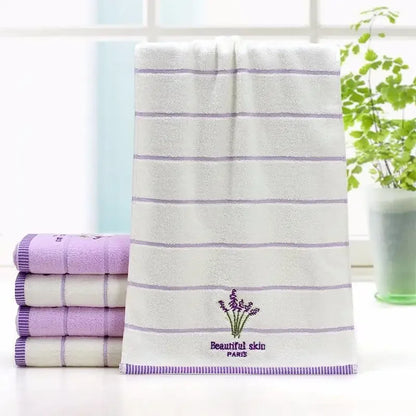 High Quality Bath Towel Cotton Embroidery Lavender Aromatherapy