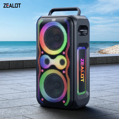 200W Bass Speaker Wireless Bluetooth, 48000mAh Battery, Multi-Device Support, RGB Glow Great for Gift-Giving Birthday/Christmas