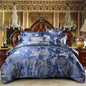 Luxury Satin Jacquard Single Double Duvet Cover Set High End European Wedding