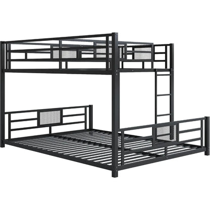 stylish l-shaped metal twin over full bunk bed W / ladders and guardrails for kids