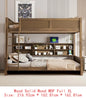 Queen Over Queen Bunk Bed with Storage, USB Ports, Antique Finish