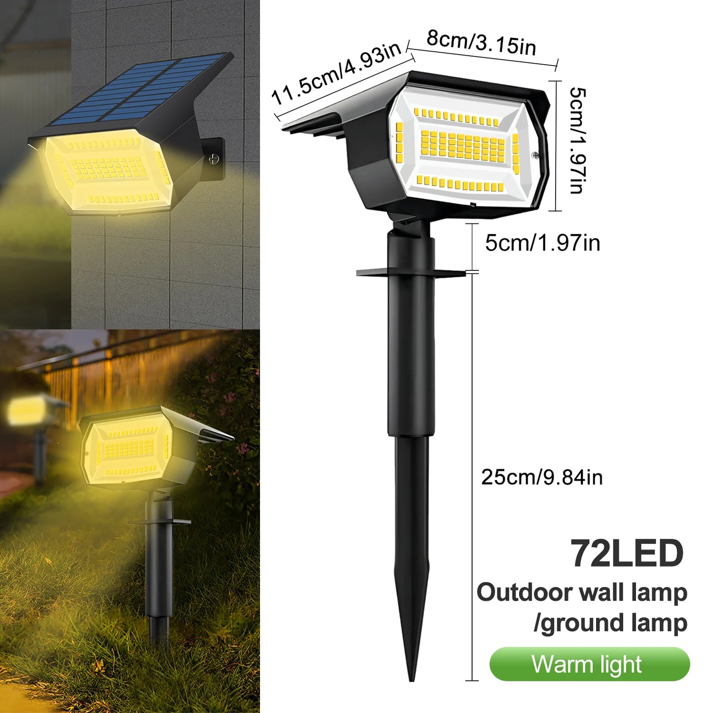 LED Solar Landscape Lights Outdoor Waterproof W / 3 Modes for Yard Lawn Walkway