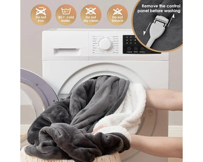 Queen Size Electric Heated Blanket W / 9 Heat Levels, Auto Shut Off & Machine Washable