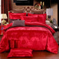Luxury Satin Jacquard Single Double Duvet Cover Set High End European Wedding