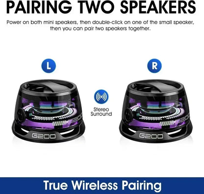 G200 Portable Bluetooth Speaker: Bluetooth 5.3 + RGB Ambient Light, long battery life and Magnetic Phone Stand Function