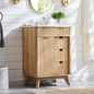24" Fluted Bathroom Vanity with Ceramic Sink Combo