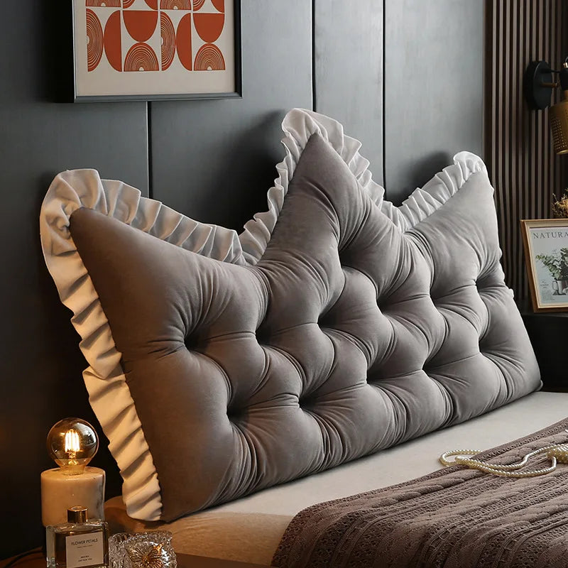 Princess Style Fabric Bedroom Cushion Skin Friendly Crystal Velvet