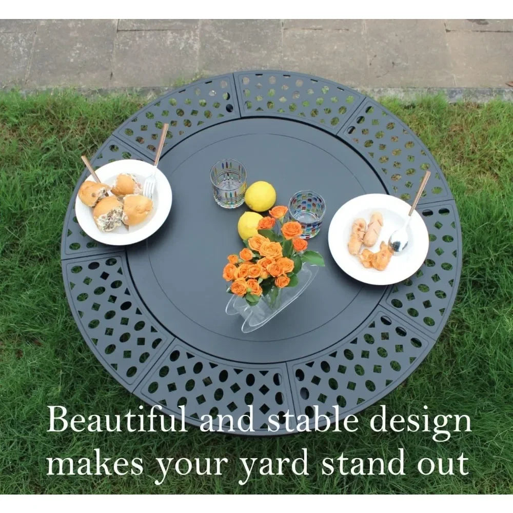 Fire Pit with 2 Grills, Wood Burning Fire Pits for Outside with Lid,