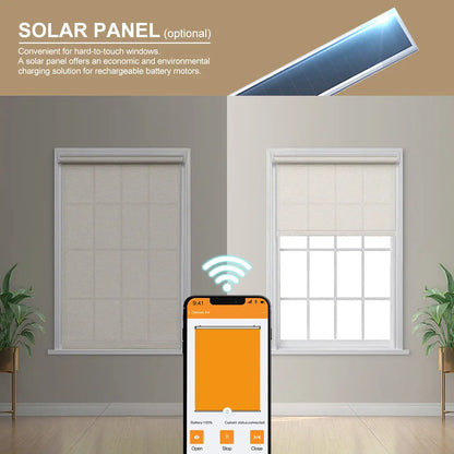 Polyester Wireless Zigbee Electric Automatic Smart Window Shade Motorized Roller Blind