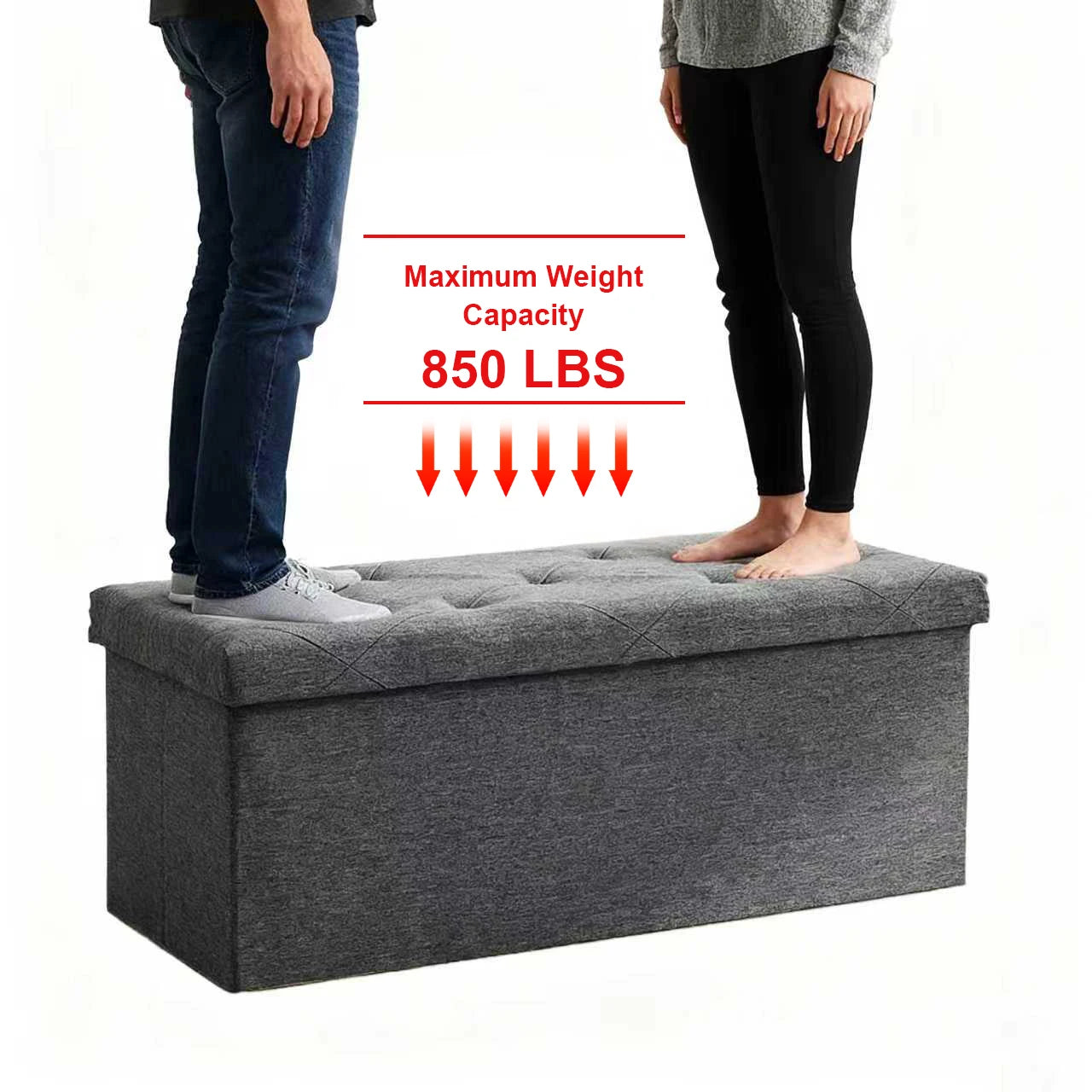 [Multi-Purpose Ottoman Bench] W/Folding Storage