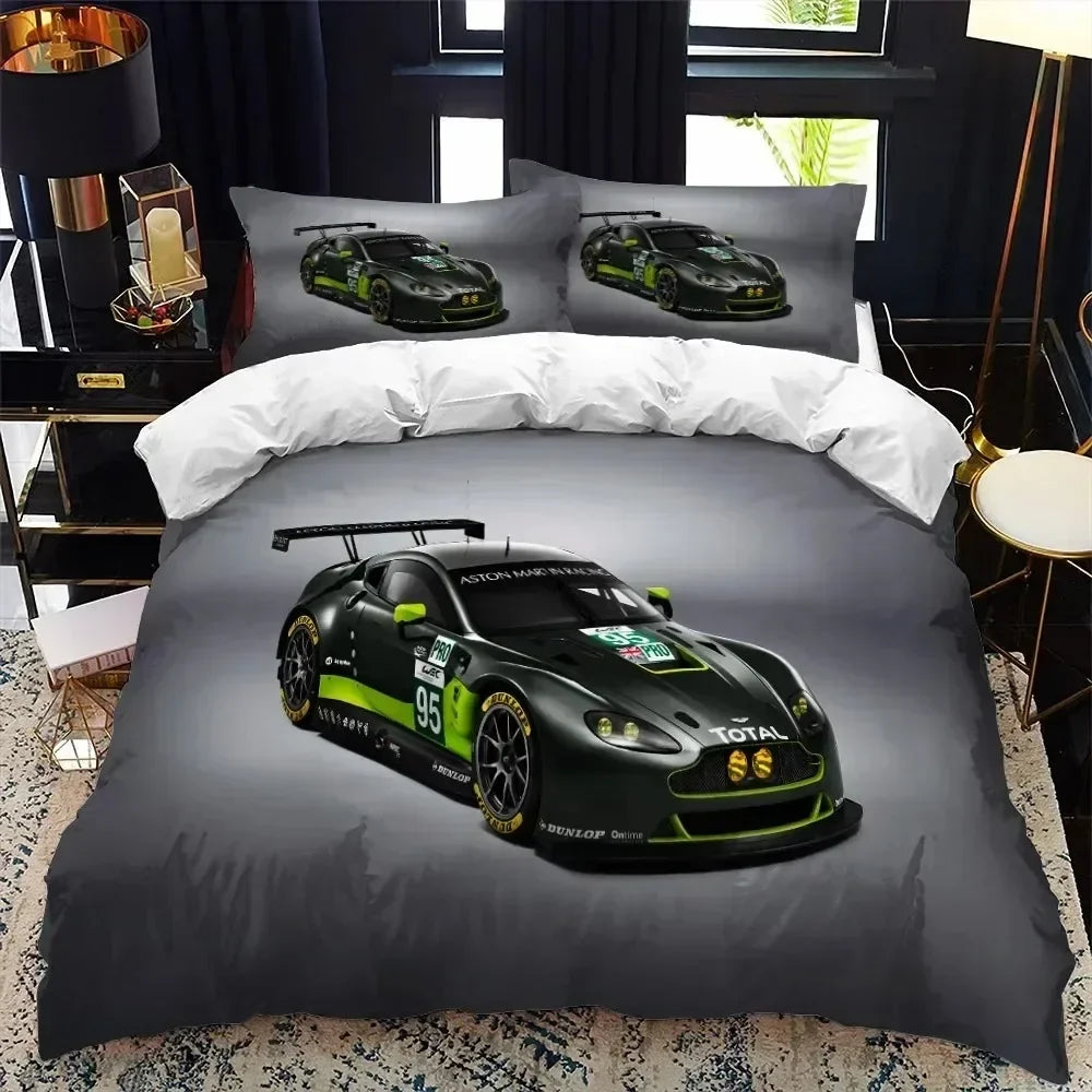 Luxury New 3D Print Sports Car Supercar Bedding Set