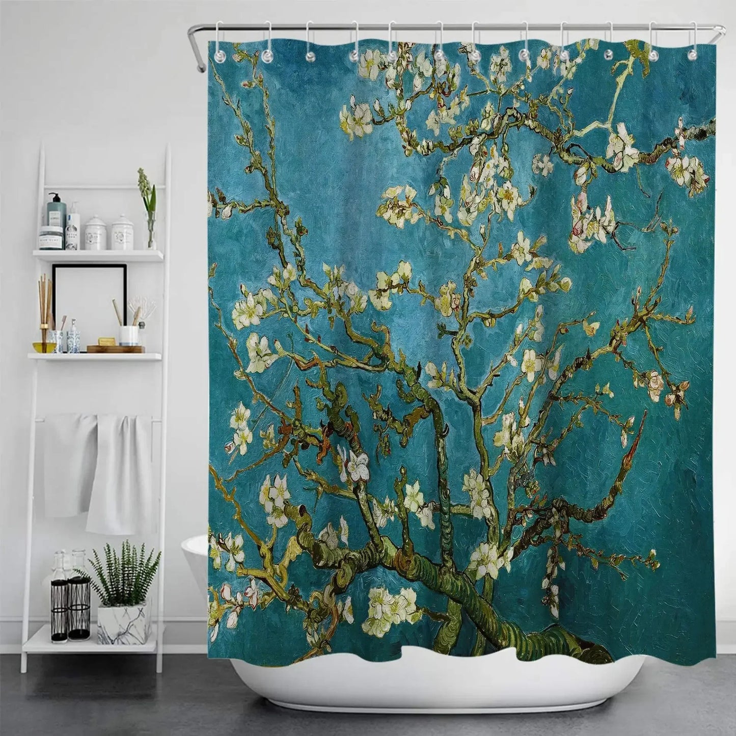 1pc Van Gogh Painting Anti-mildew Shower Curtain Polyester