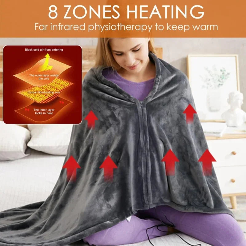 Winter Wearable 3 Heating Level Electric Heating Sofa Shawl