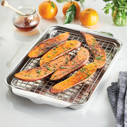 9 x 12.5 Tri-ply Quarter Sheet Pan with Stainless Steel Rack