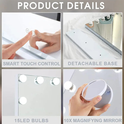 FENCHILIN Vanity Mirror w/ Hollywood Lighted Makeup Mirror