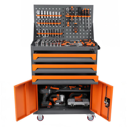 Industrial Steel Tool Cabinet W / Wheels Multi-Drawer