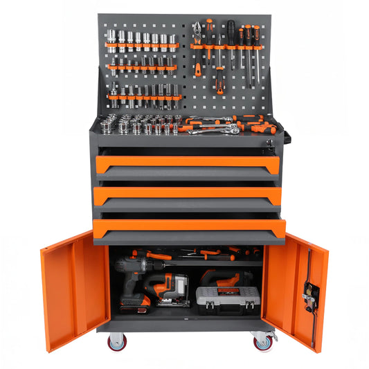 Industrial Steel Tool Cabinet W / Wheels Multi-Drawer