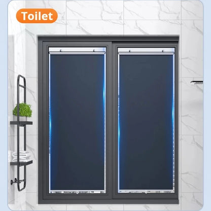 Retractable Cordless Roller Blinds W / 3pcs Suction Cups Titanium Silver/Green Full Blackout Without Drilling