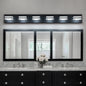 LED Modern Black Vanity Lights, 6-Lights Acrylic Matte Black Bathroom Vanity Lights Over Mirror