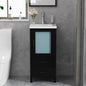16" Modern Black Bathroom Vanity with Sink Faucet Drain