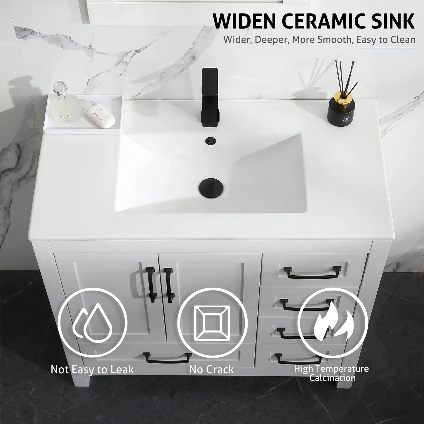 18" Modern Bathroom Furniture Wash Vanity Storage Cabinet