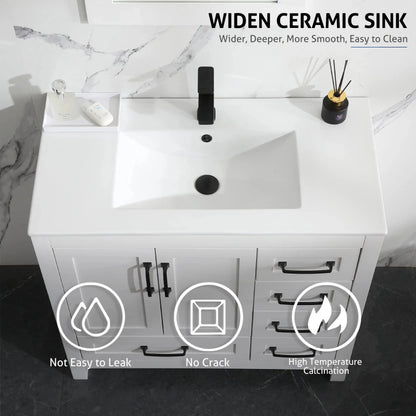 18" Modern Bathroom Furniture Wash Vanity Storage Cabinet