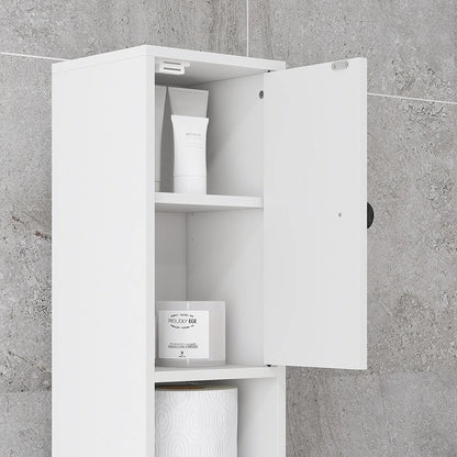 71" Tall Bathroom Storage Cabinet, Narrow Toilet Paper Cabinet