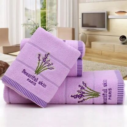 High Quality Bath Towel Cotton Embroidery Lavender Aromatherapy