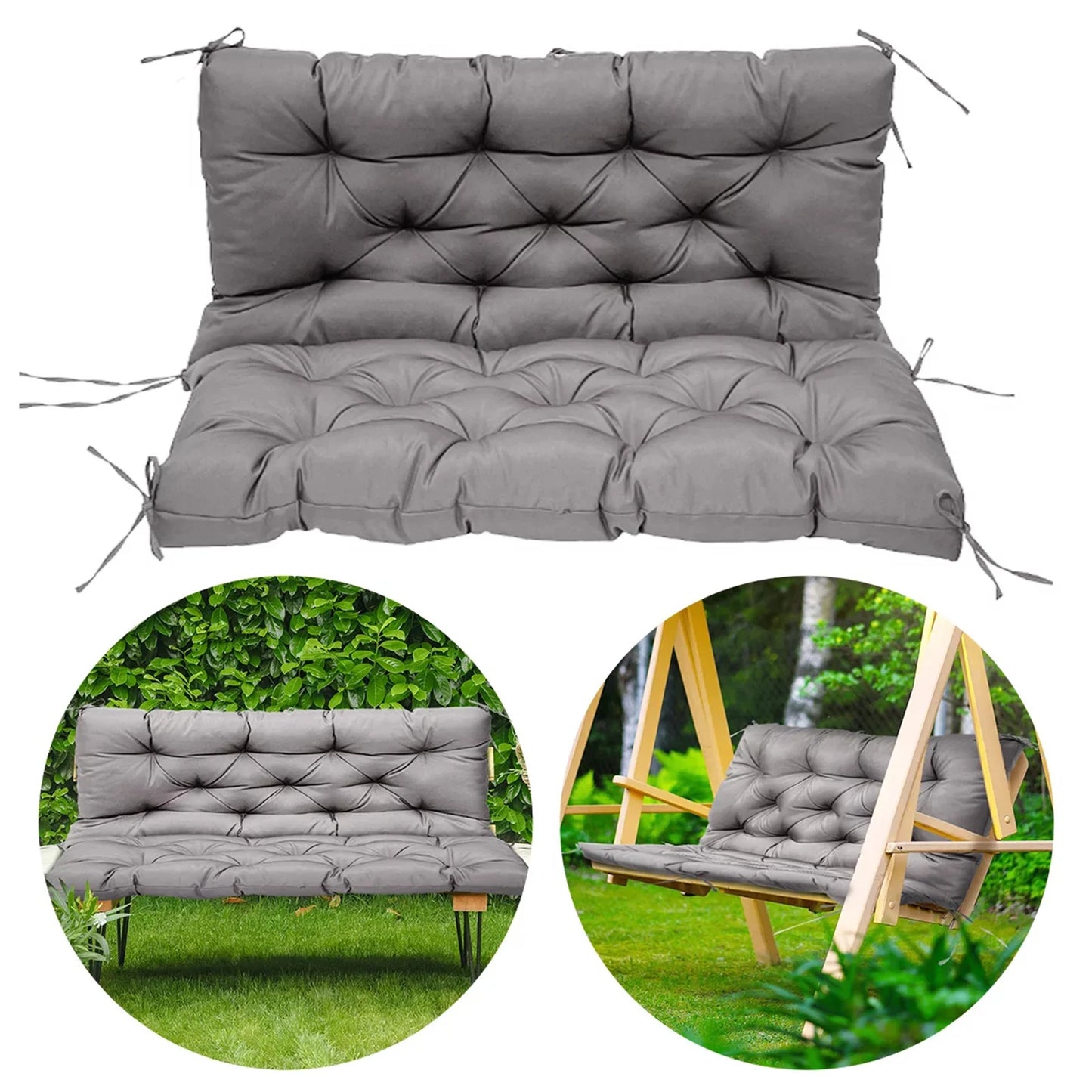 Outdoor Bench Cushions Garden Swing Seat Cushions with Backrest