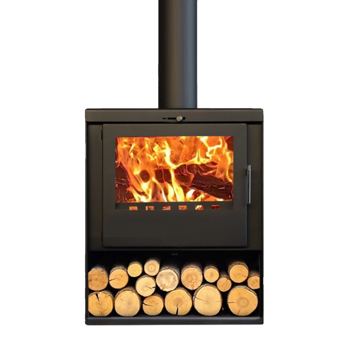 Real Fire Burning Wood Fireplace with Stainless Steel Heating Stove