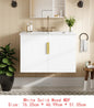 60" Vintage Bathroom Vanity Set with Separate Ceramic Sink, 3 Holes Single Sink