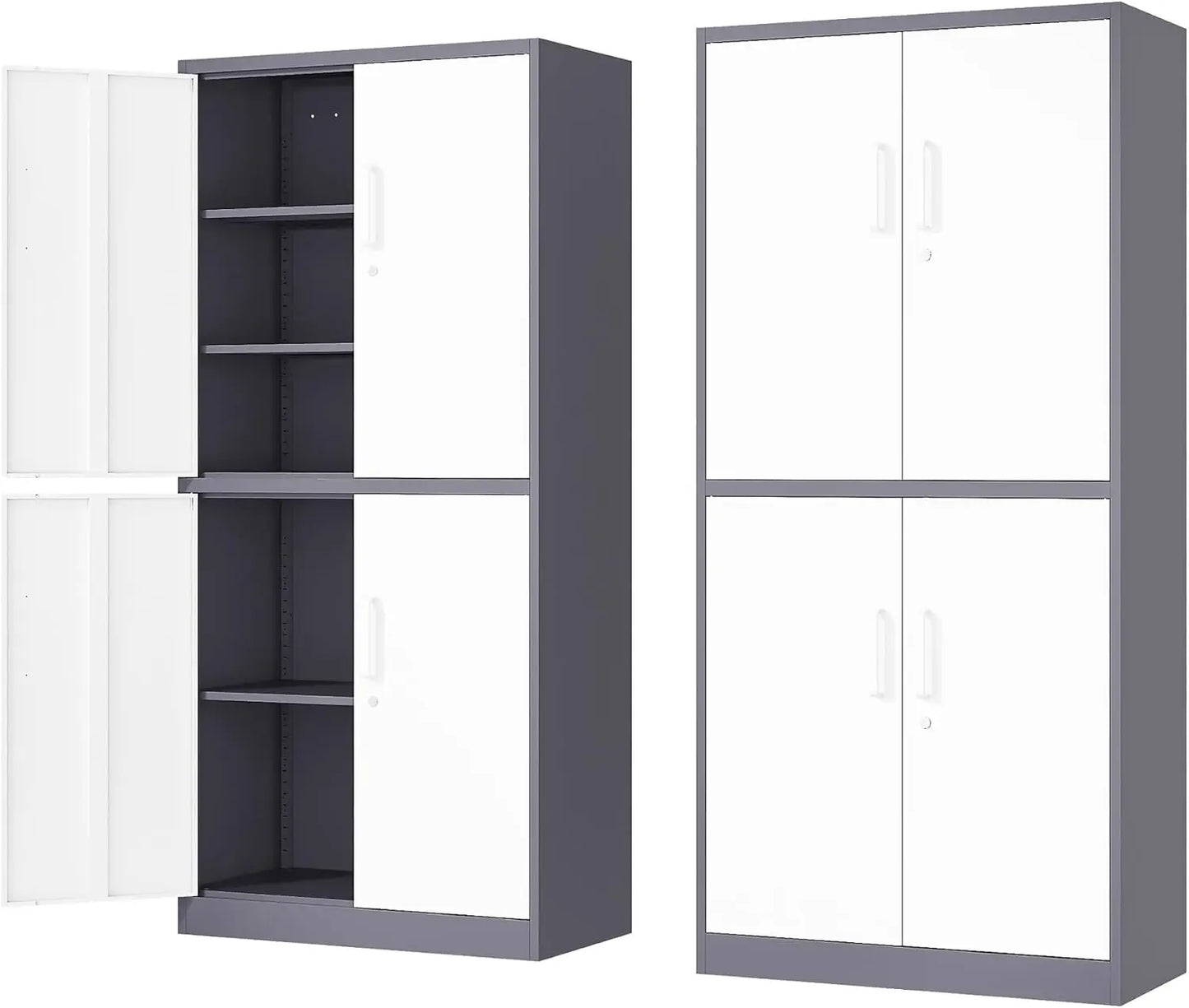 71” Metal Storage Cabinet-Lockable Garage Tool Cabinets W / Doors and Shelves