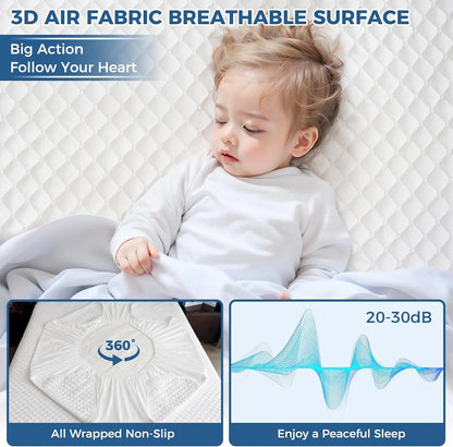 Waterproof Mattress Protector, Soft Breathable 3D Air Fabric Mattress Cover, Fit 8-21", Machine Washable