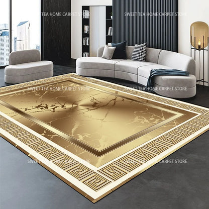 Modern Golden Luxury Carpet Large Living Room Decoration
