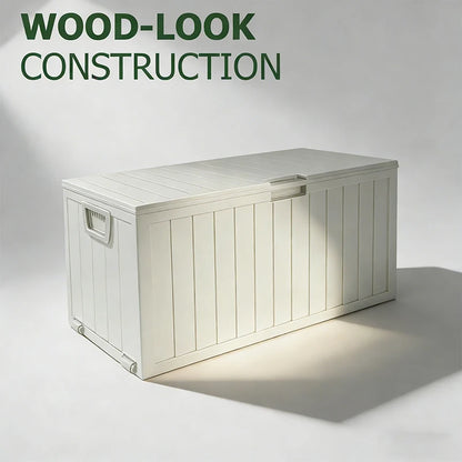 35/75 Gallon Resin Outdoor Storage Box with Handles Garden Tools