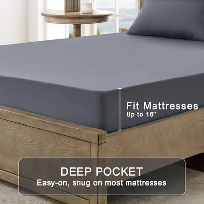 Queen Sheet Set Ultra Soft Sheets with Deep Pockets for Cooling and Breathable